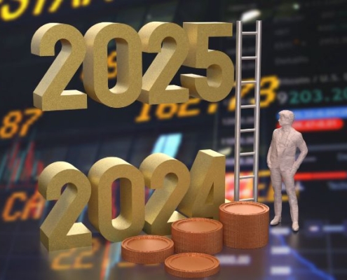 Graphic image reading 2024 and 2025 with a ladder